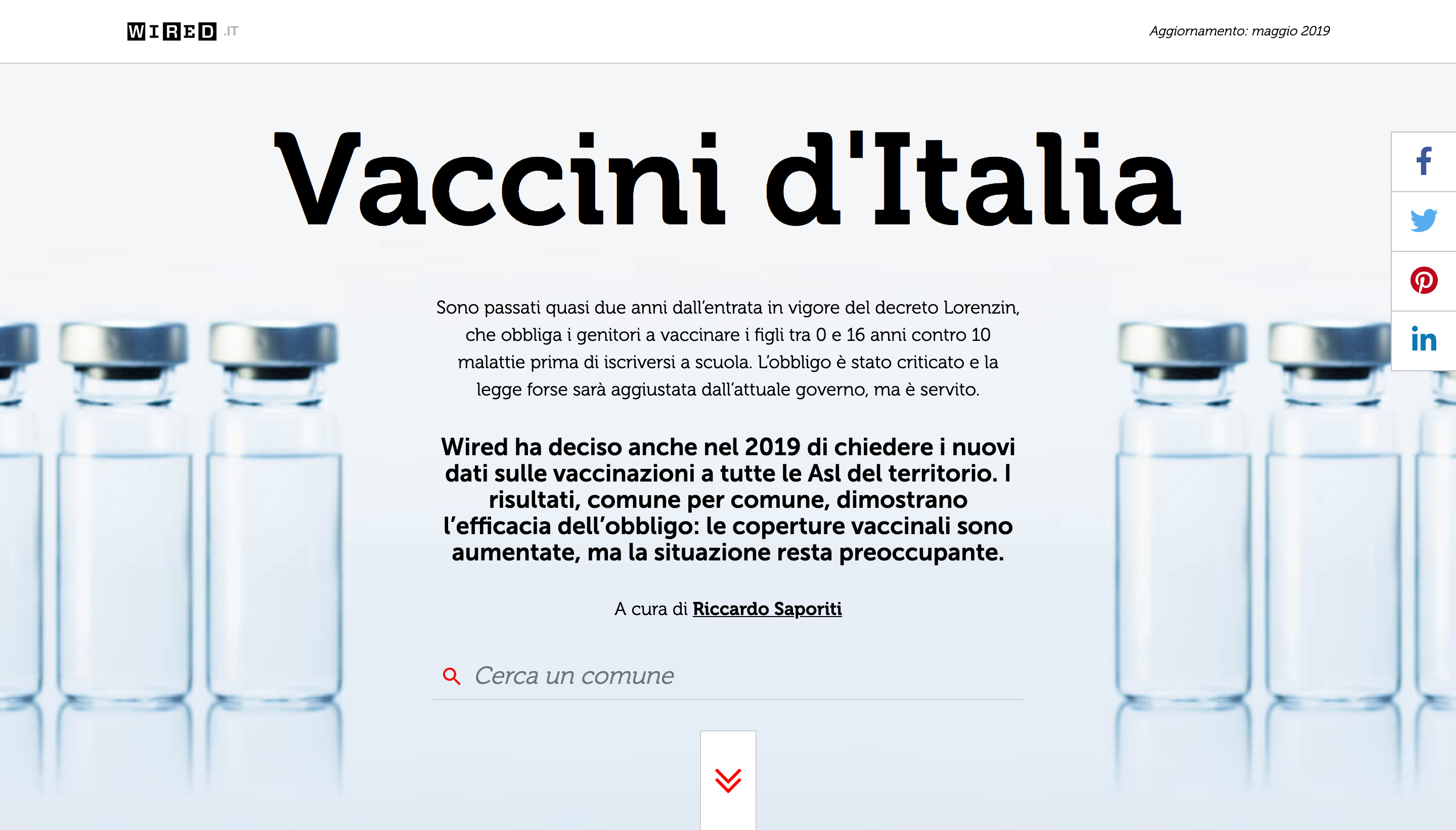 WIRED Vaccini d'Italia Website