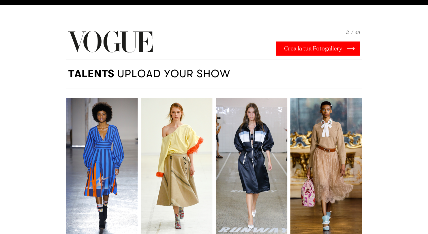 Vogue Talents upload Your Show