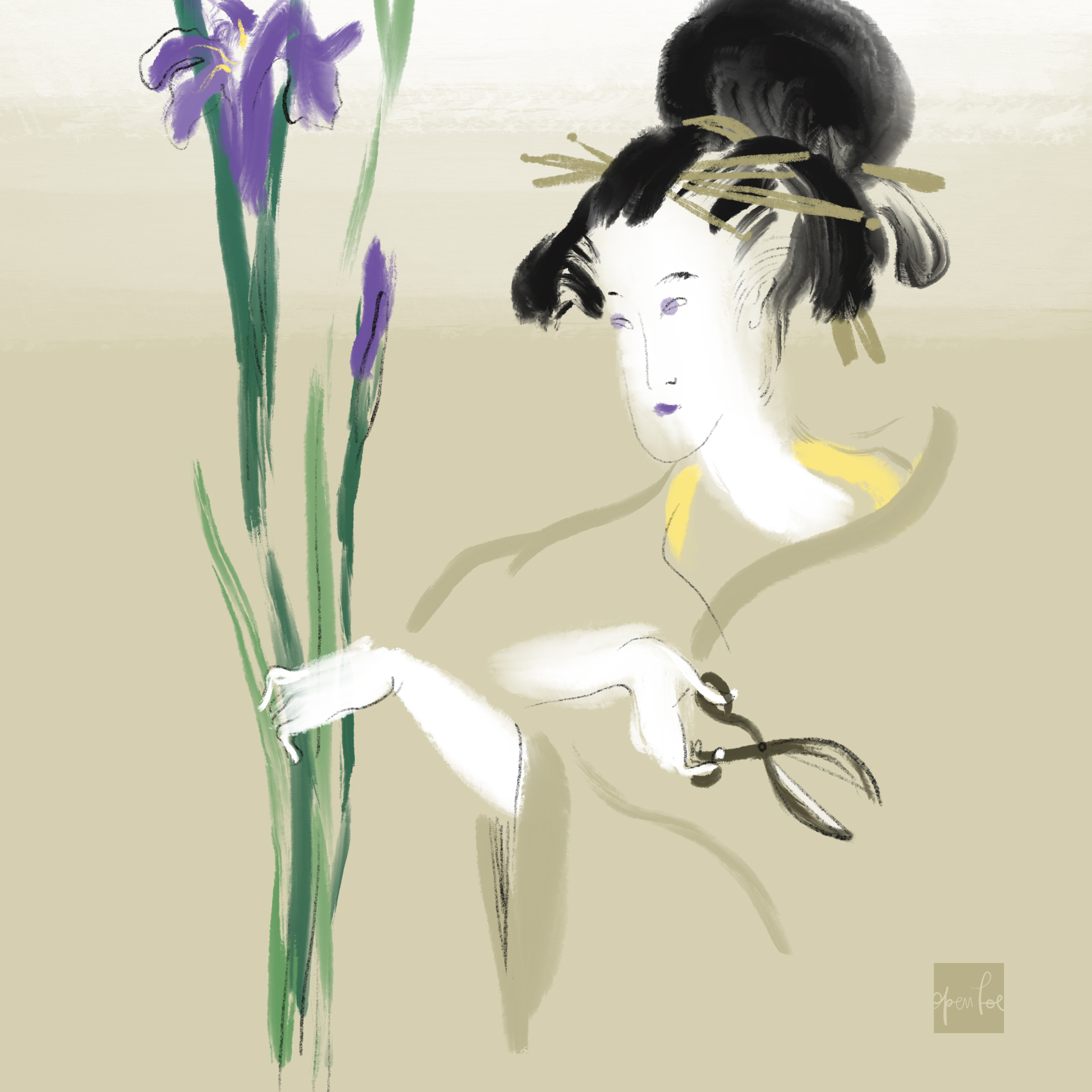Geisha che fa ikebana