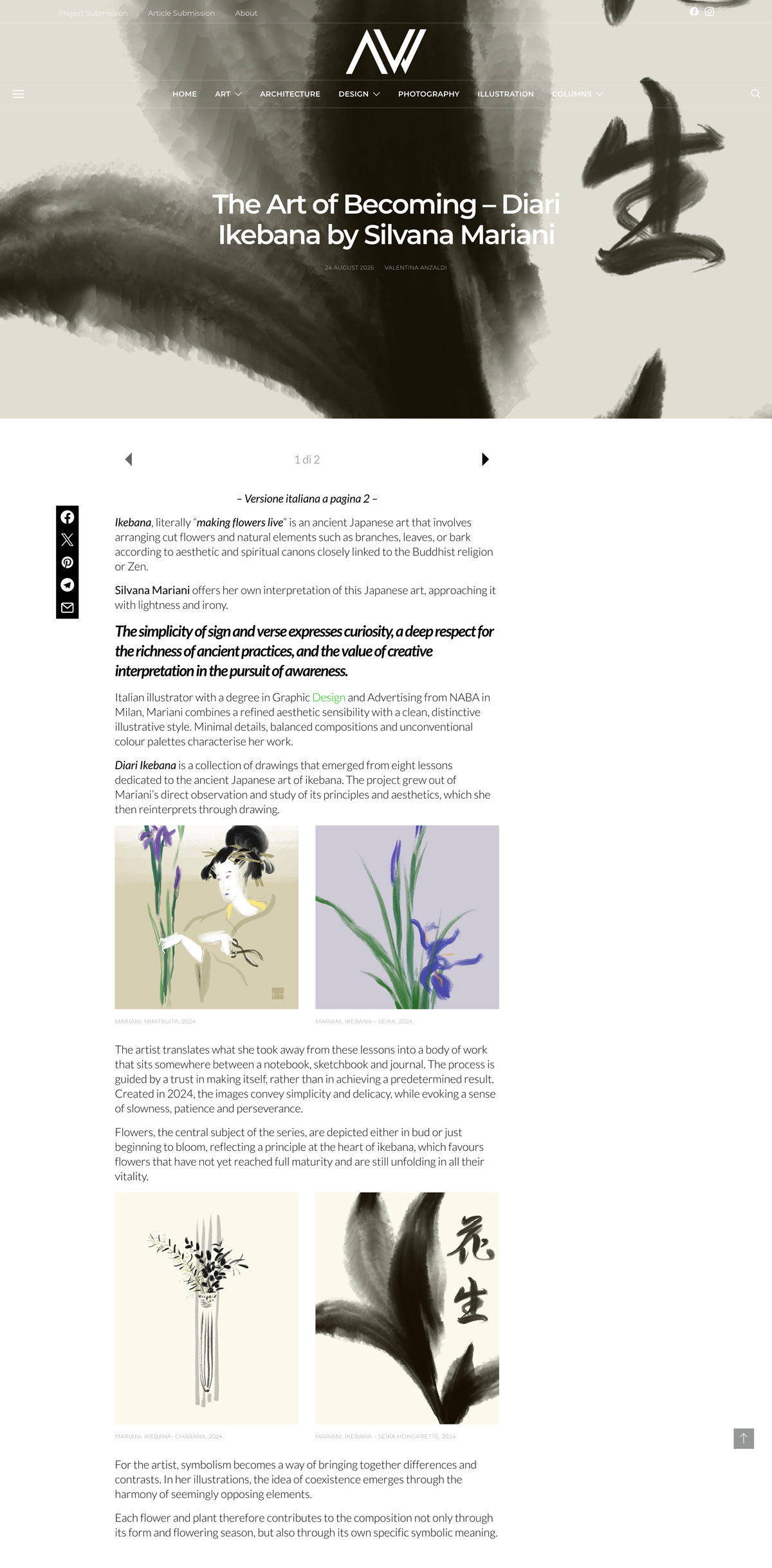 Artwort | Articolo Diari Ikebana Rassegna stampa: Artwort, The art of becoming