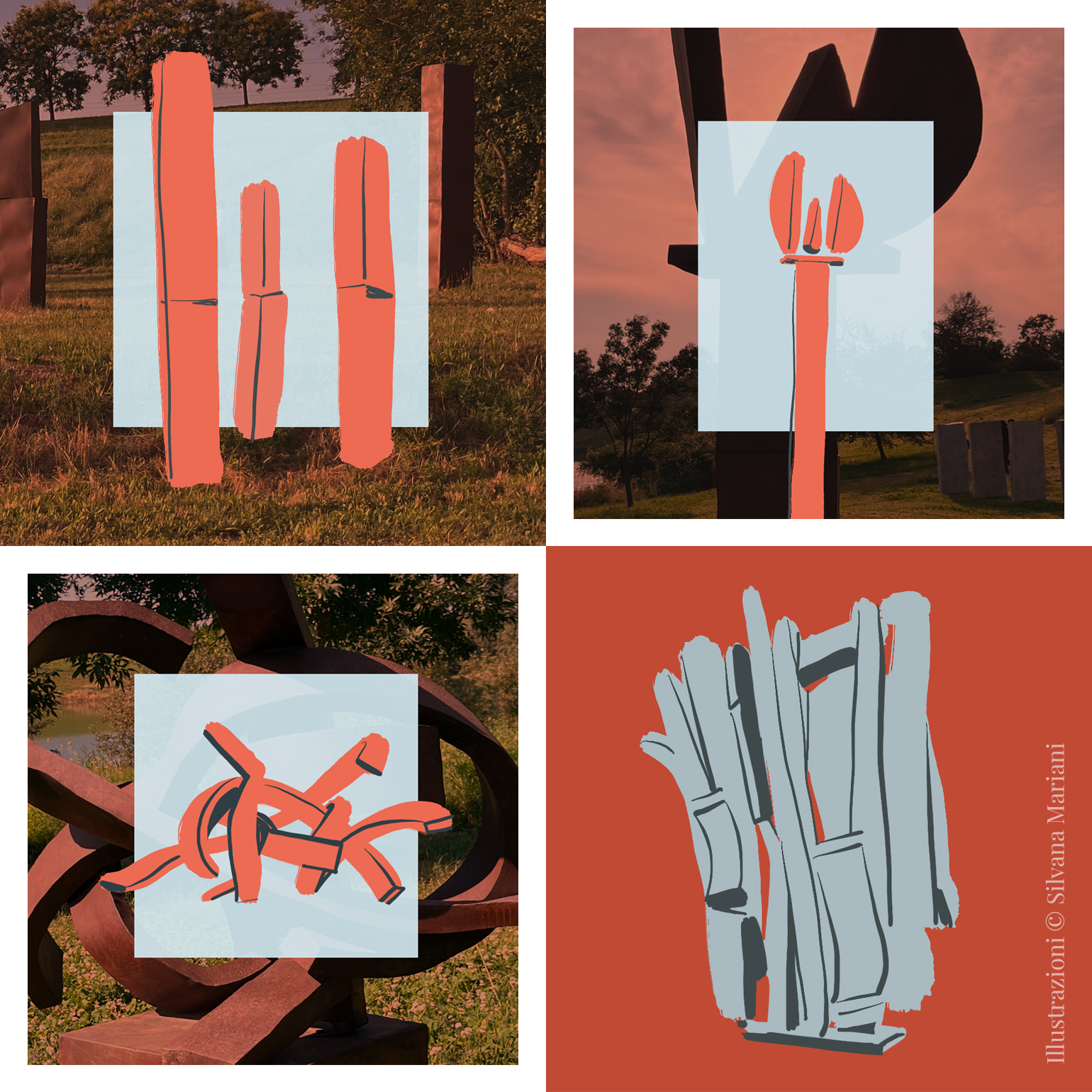 Contributi illustrazioni rassegna d'arte Icone da sculture rassegna d'arte, illustrazioni di Silvana Mariani